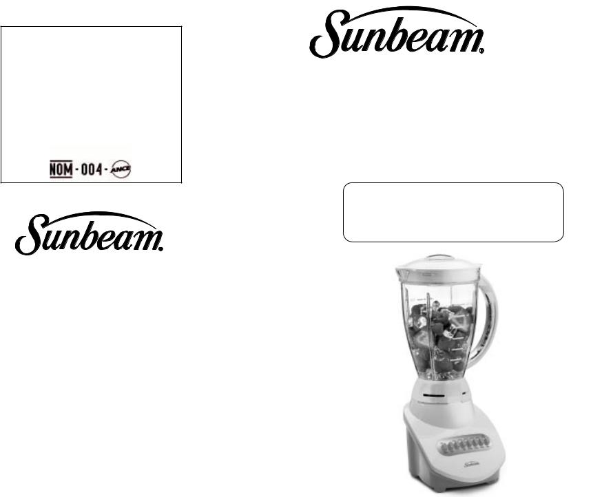 Sunbeam 6013, 6091 User Manual