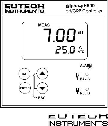 Eutech Instruments ALPHA PH 800 User Manual