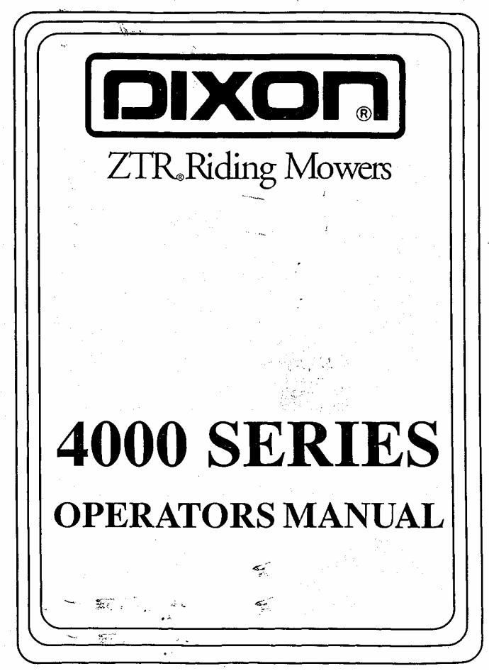 Dixon ZTR 4424 User Manual
