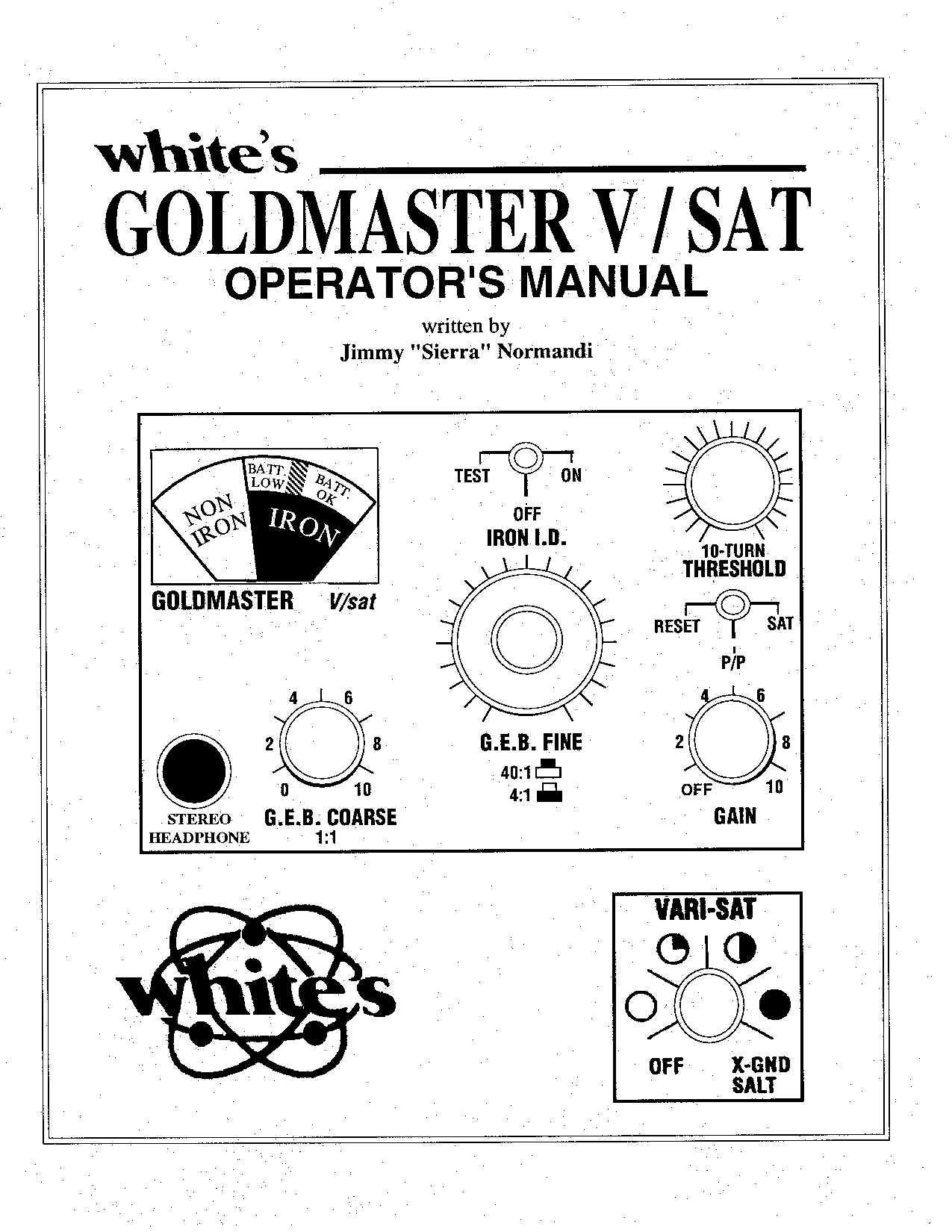 Whites Electronics GM VSAT 1995 User Manual