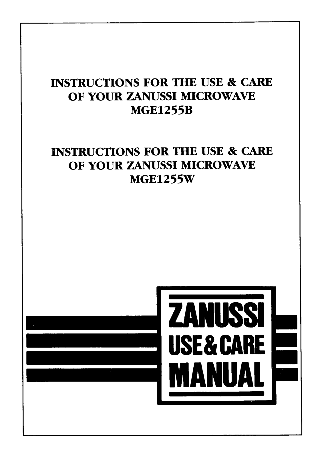 Zanussi MGE1255W, MGE1255B User Manual