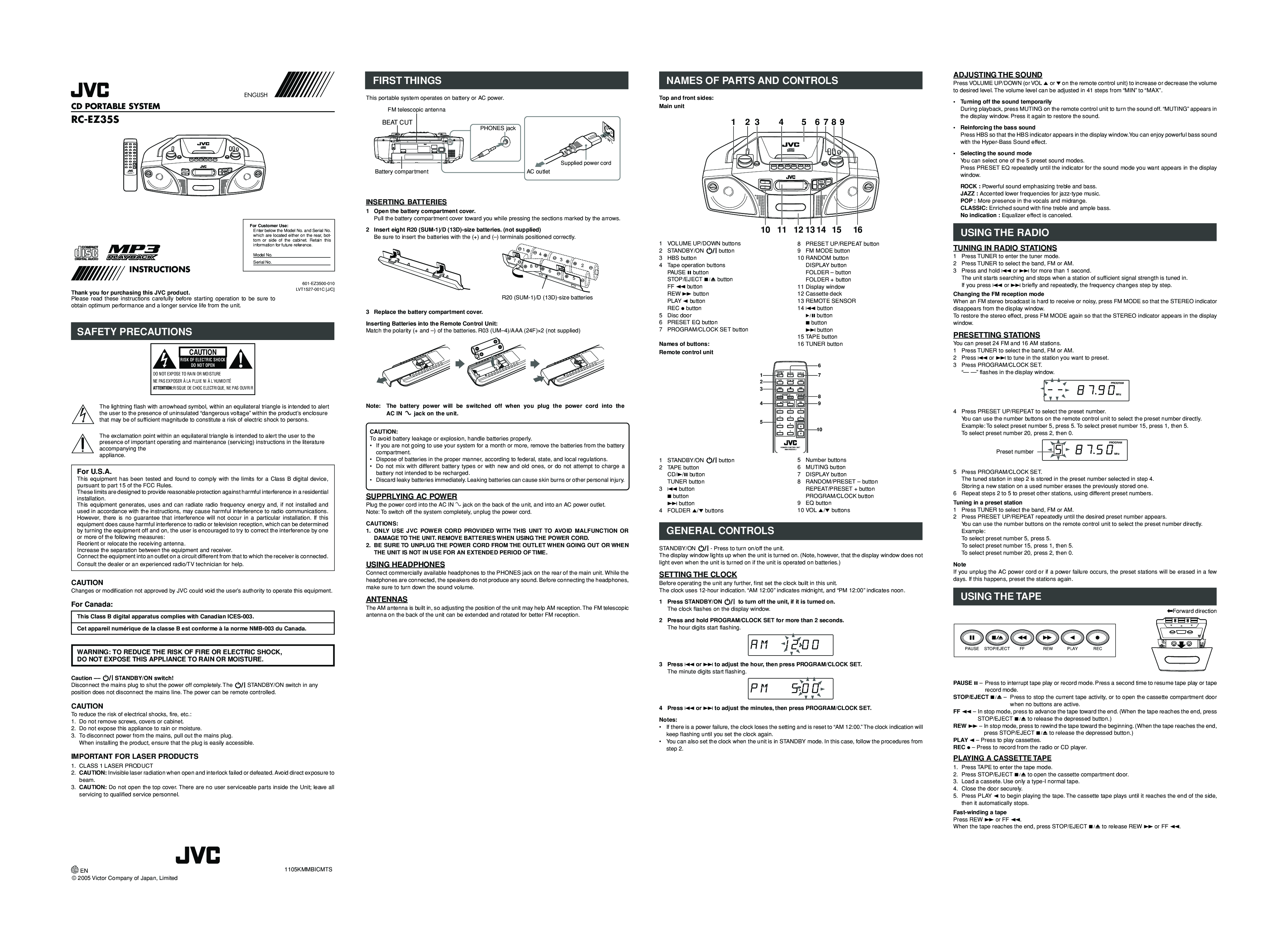 JVC RC-EZ35S User Manual