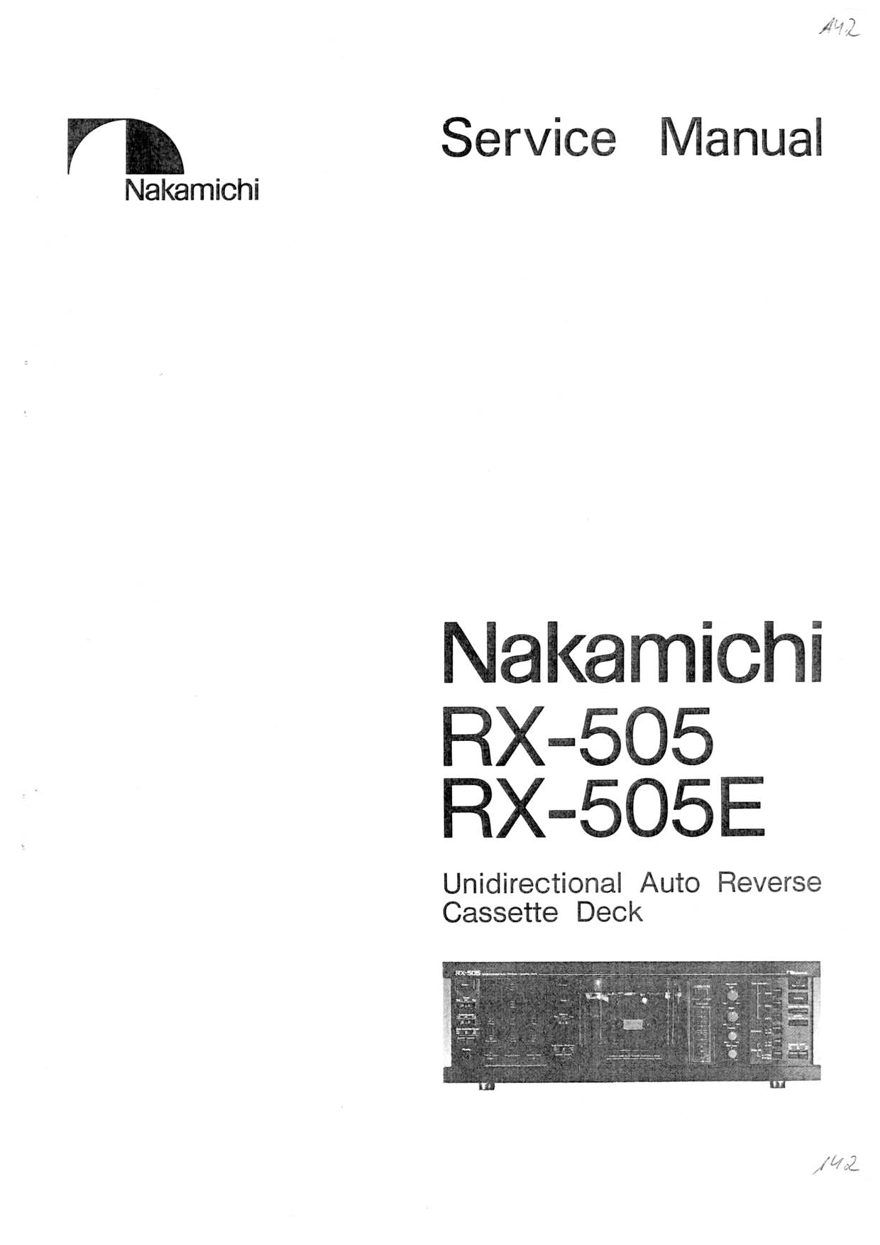 Nakamichi RX505 SERVICE MANUAL