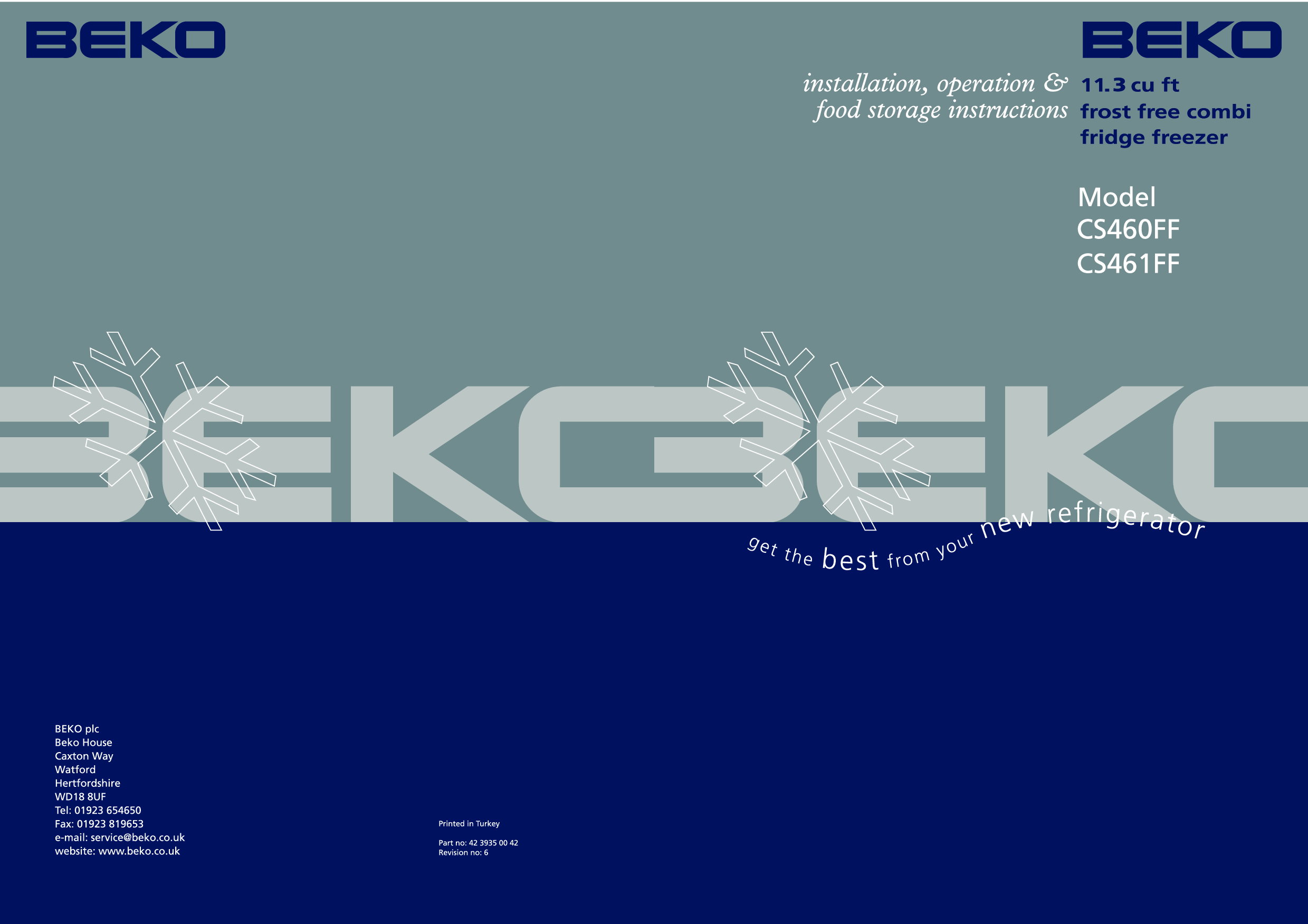 Beko CS460FF User Manual