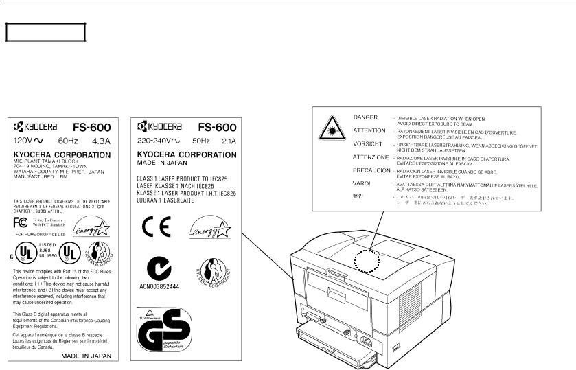 Kyocera FS-600 User Manual