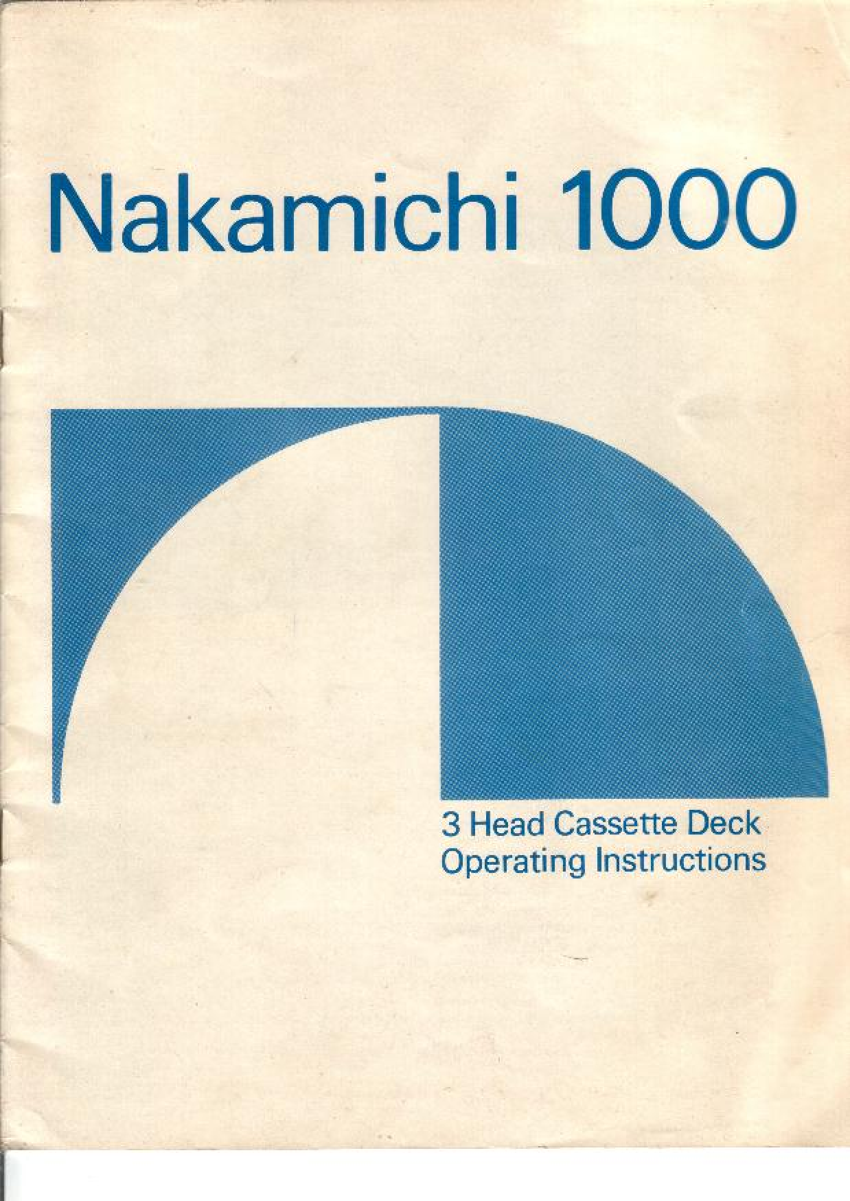 Nakamichi 1000ZXL User Manual