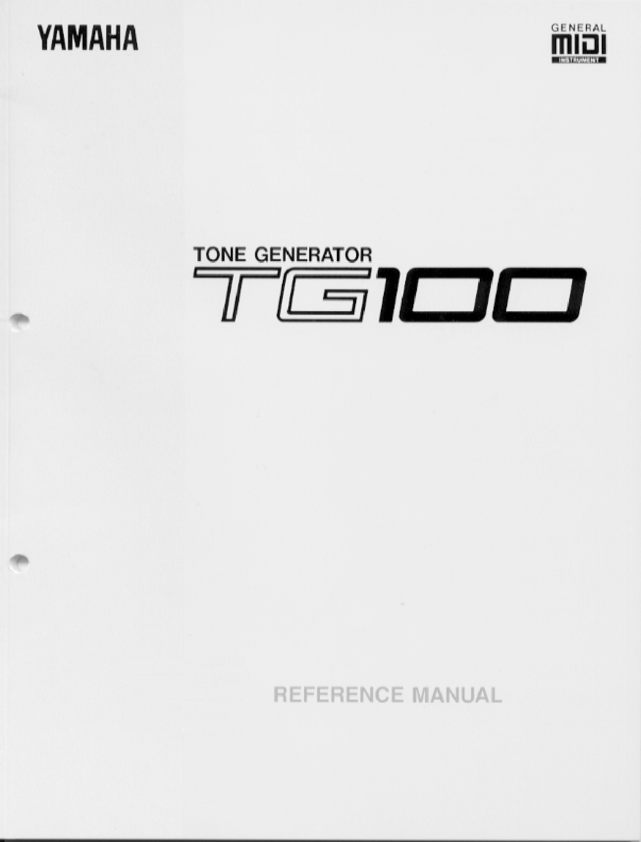 Yamaha TG100E2, TG100 User Manual