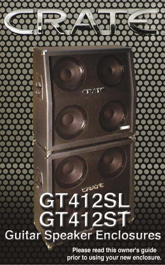 Crate Amplifiers GT412ST, GT412SL User Manual