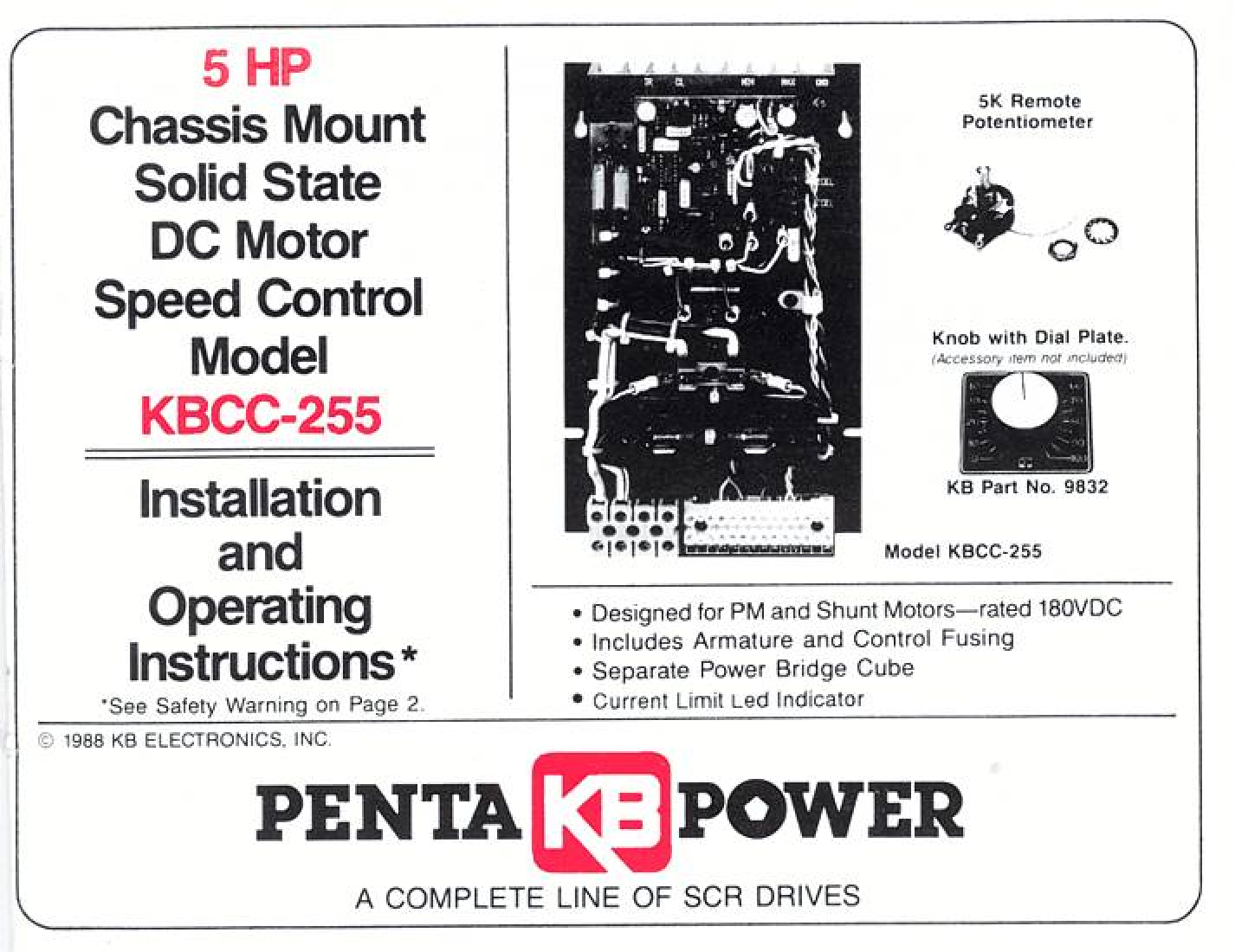 Kb Electronics KBCC-255 User Manual