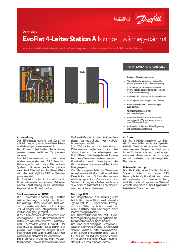 Danfoss EvoFlat 4 Leiter Station A Fact Sheet