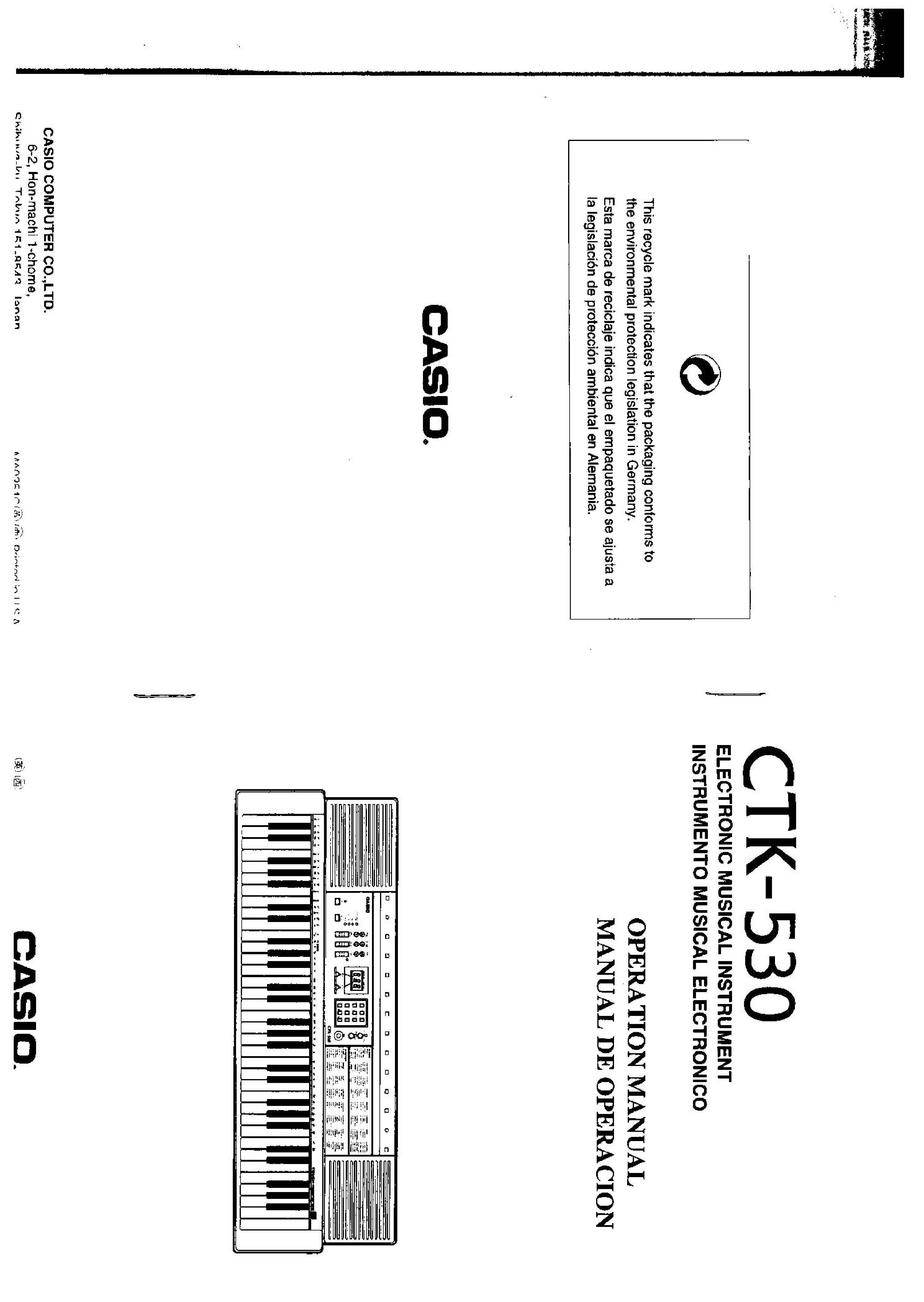 Casio CTK-530 User Manual