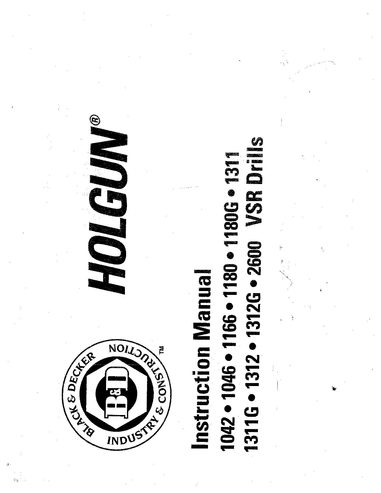 Black & Decker 2600, 1180, 1312, 1312G, 1166 User Manual