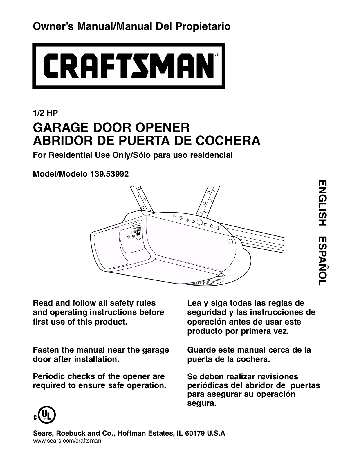 Craftsman 139.53992 User Manual