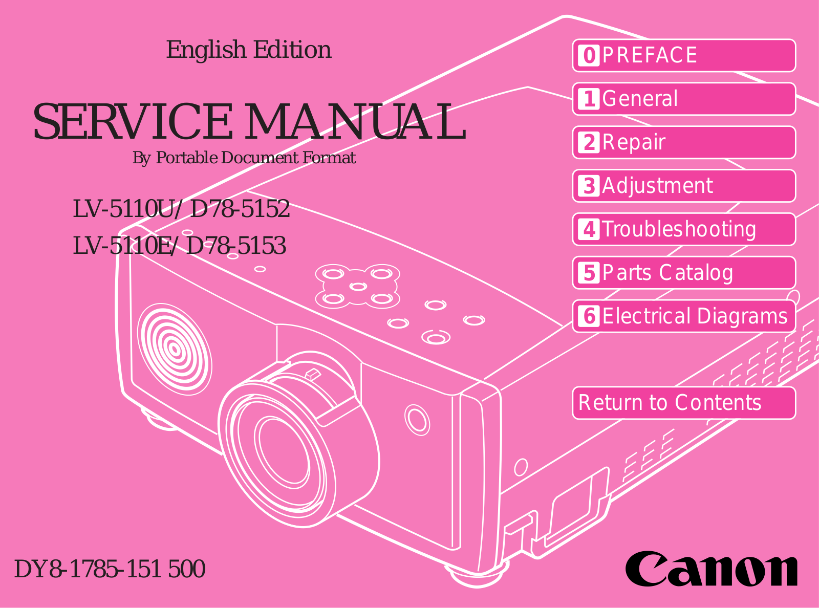 Canon D78-5152, LV-5110E, D78-5153 User Manual