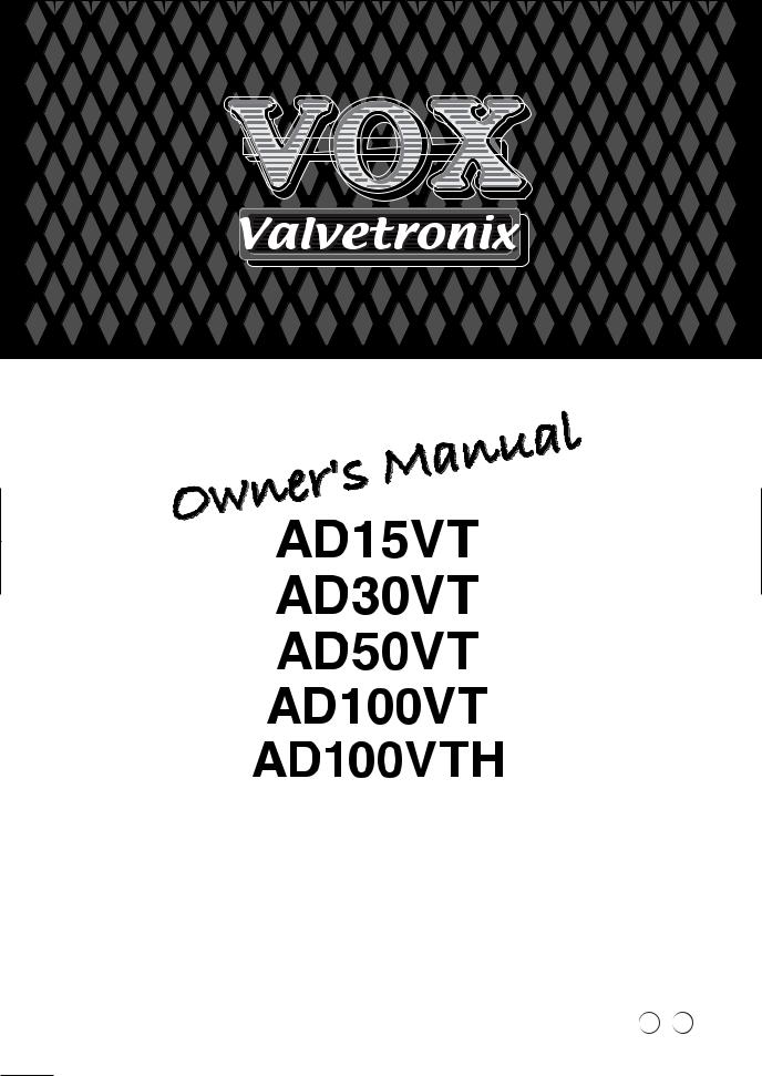 Vox AD100VT, AD15VT, AD30VT, Ad100vth, AD50VT User Manual
