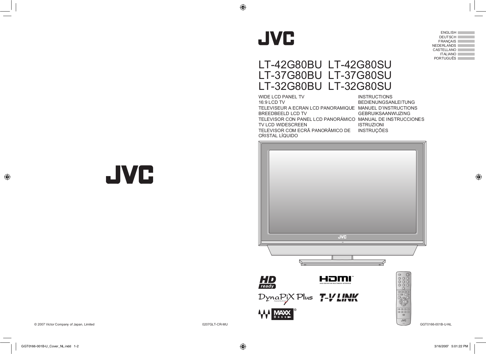 JVC LT-37G80SU, LT-42G80BU, LT-42G80SU User Manual