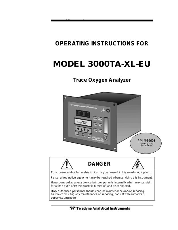 Teledyne Ta Xleu User Manual