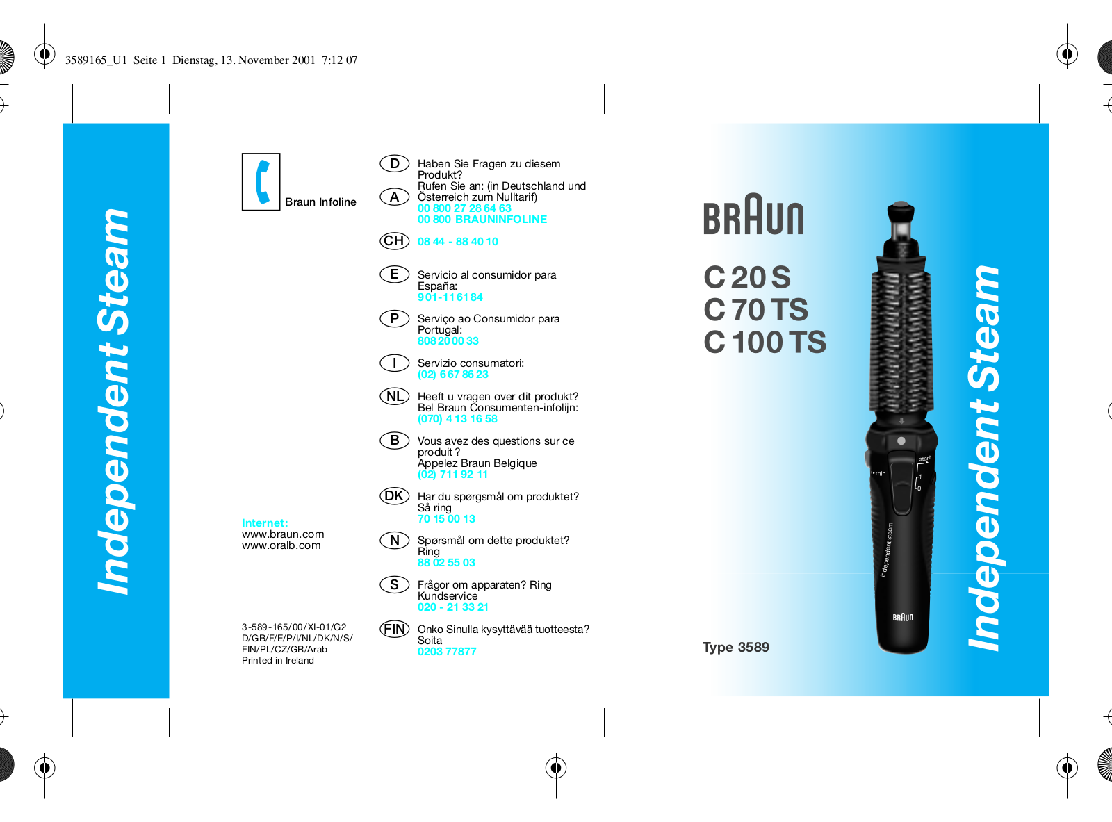 Braun C 100 TS, C 20 S, C 70 TS User Manual