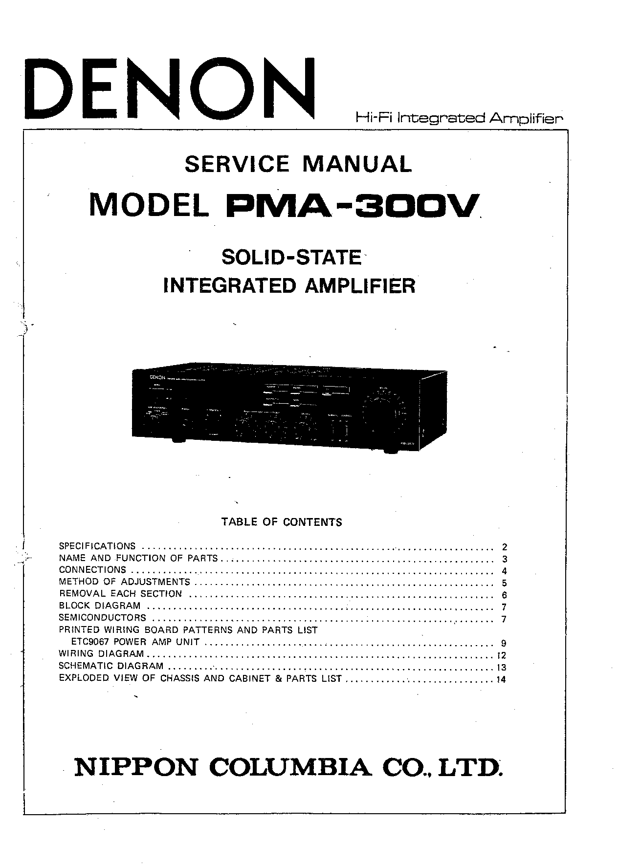 Denon PMA-300V Service Manual