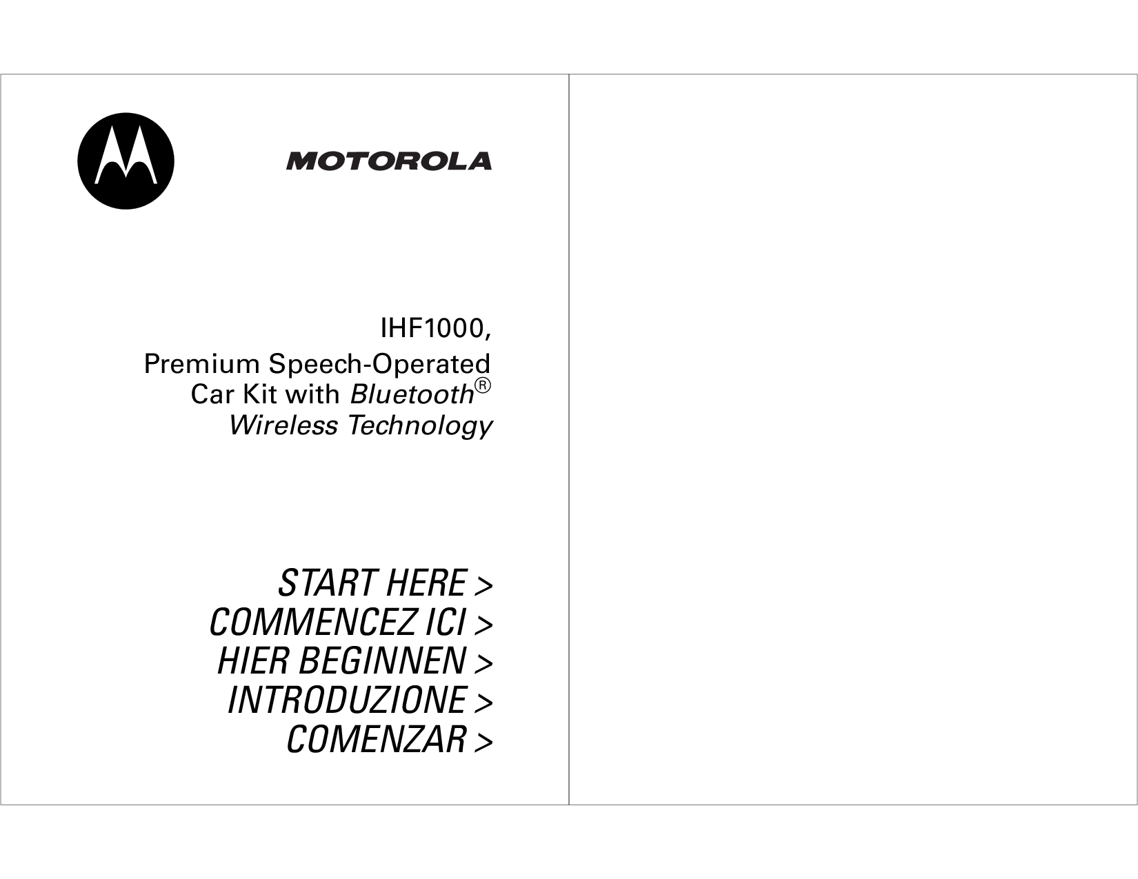 Motorola 6840420Z01-AD, IHF1000 User Manual