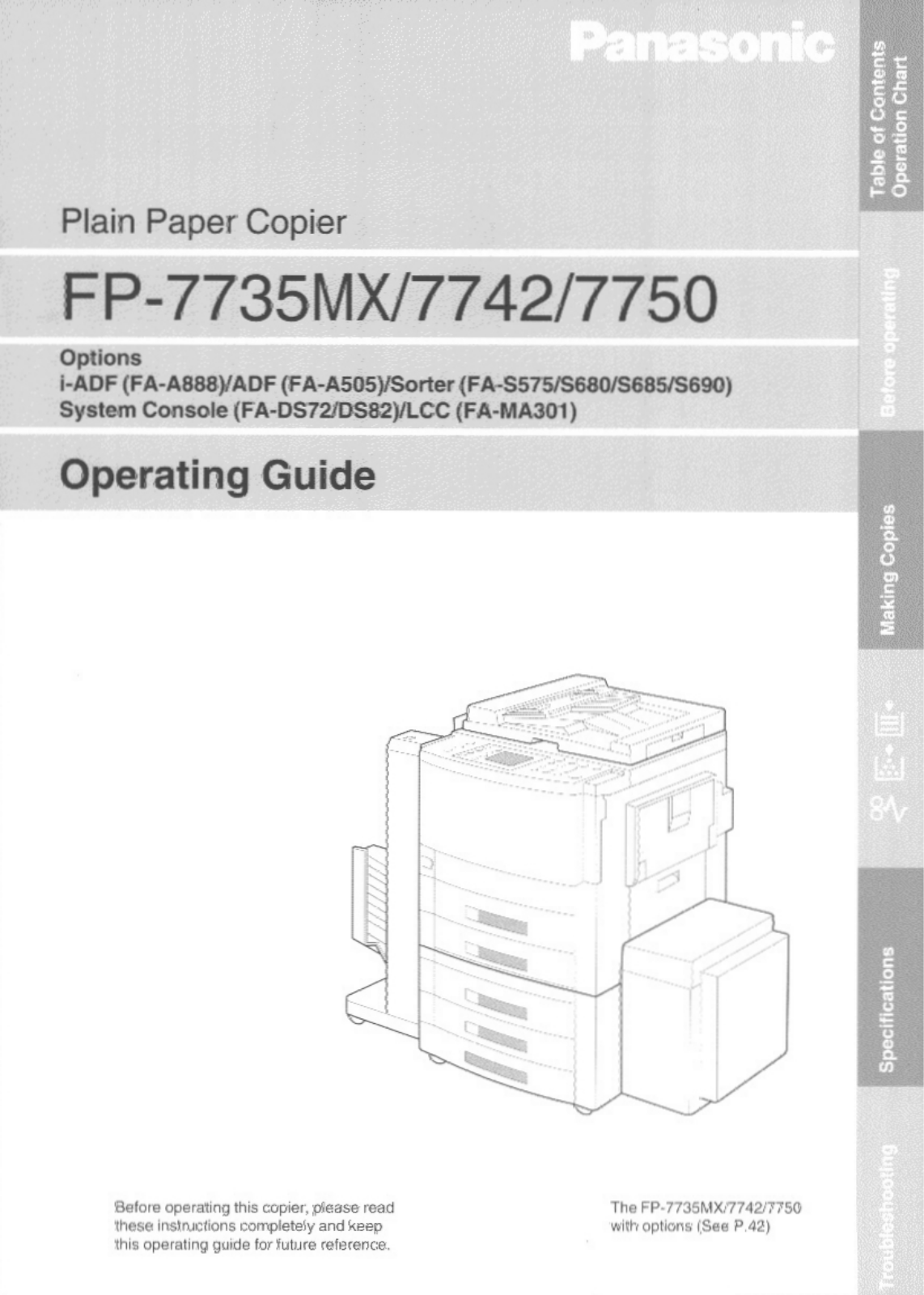 Panasonic 7750, FP-7735MX, FP7742 User Manual