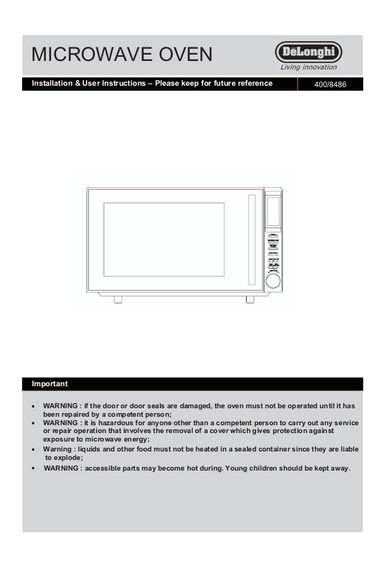 De Longhi P90D25EL B1B Instruction Manual