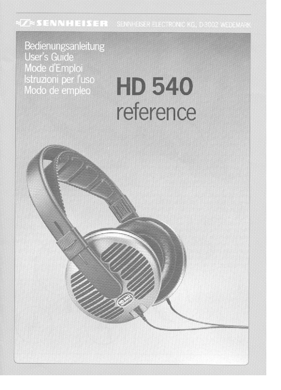 Sennheiser HD540 User Manual
