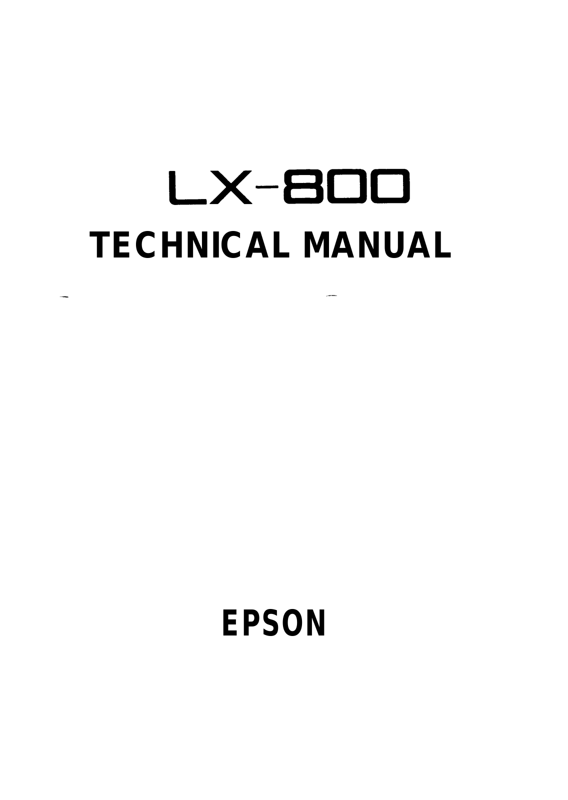 Epson LX-800 User Manual
