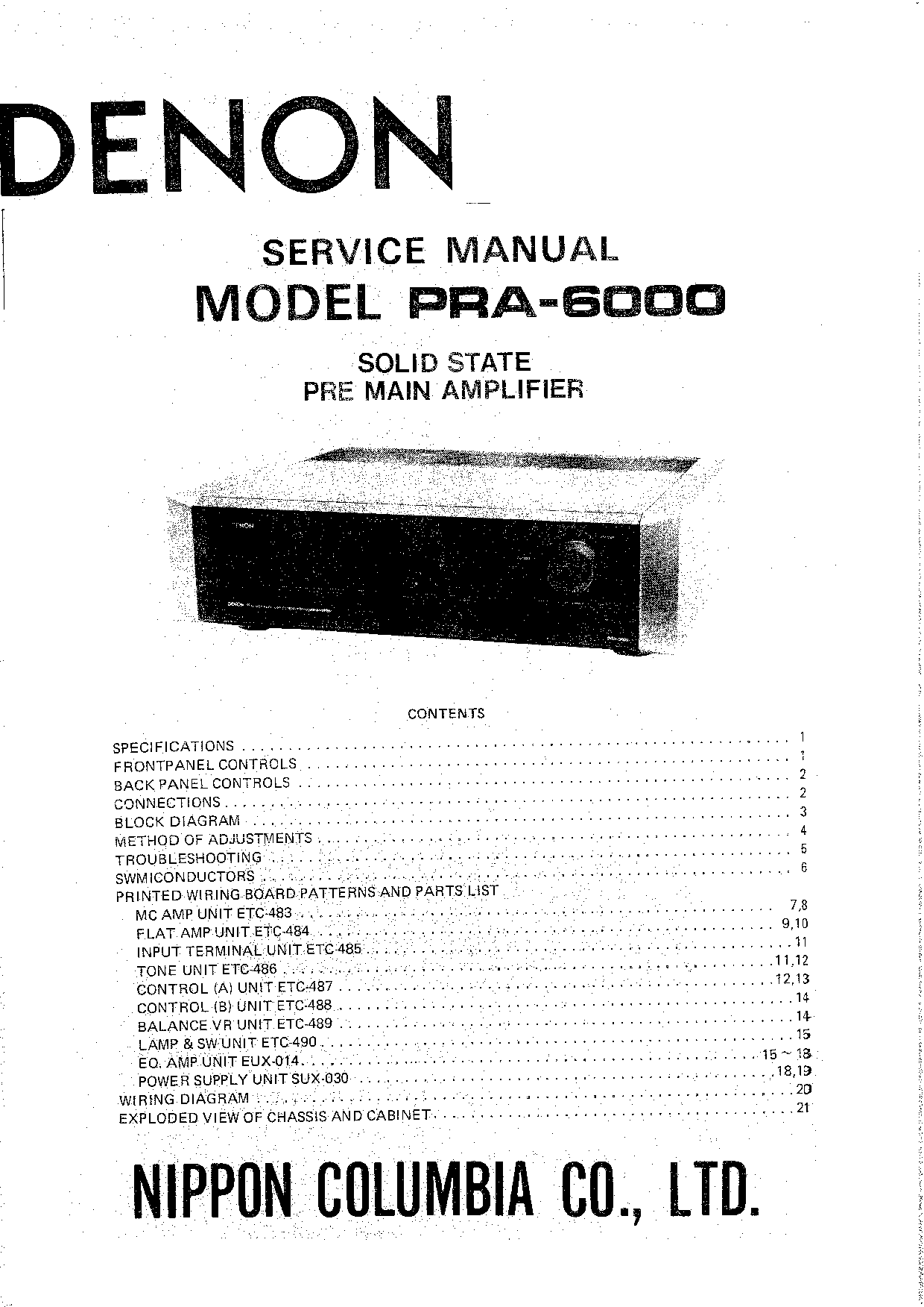 Denon PRA-6000 Service Manual