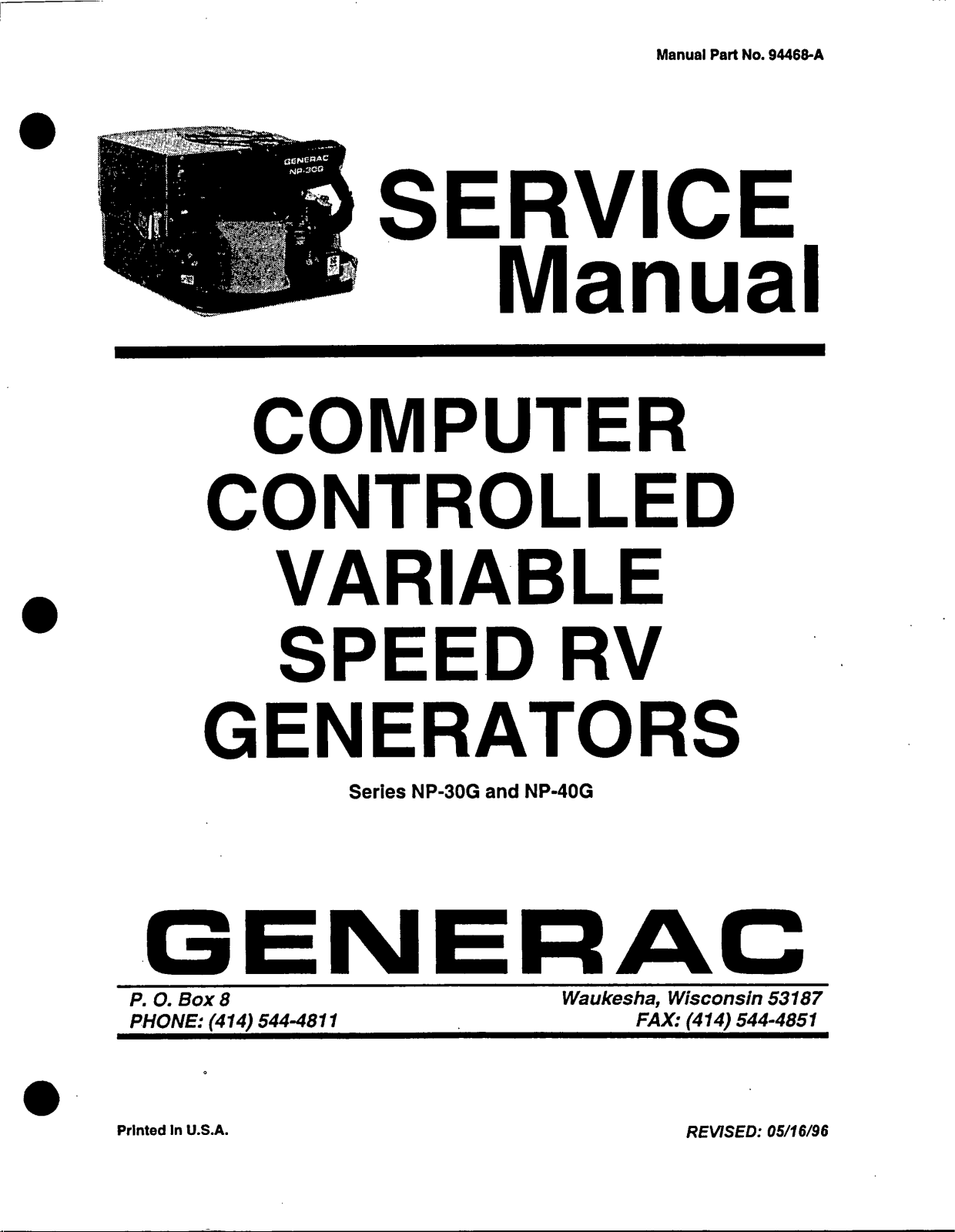 Generac NP-40G, NP-30G User Manual