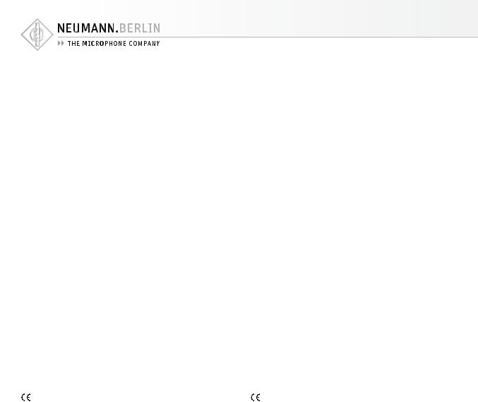 Neumann KK 183, KK 145, KK 185, KK 131, KK 184 User Manual