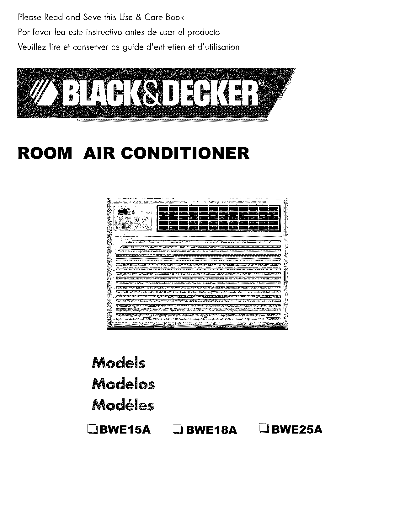 Black & Decker BWE15A, BWE25A, BWE18A User Manual