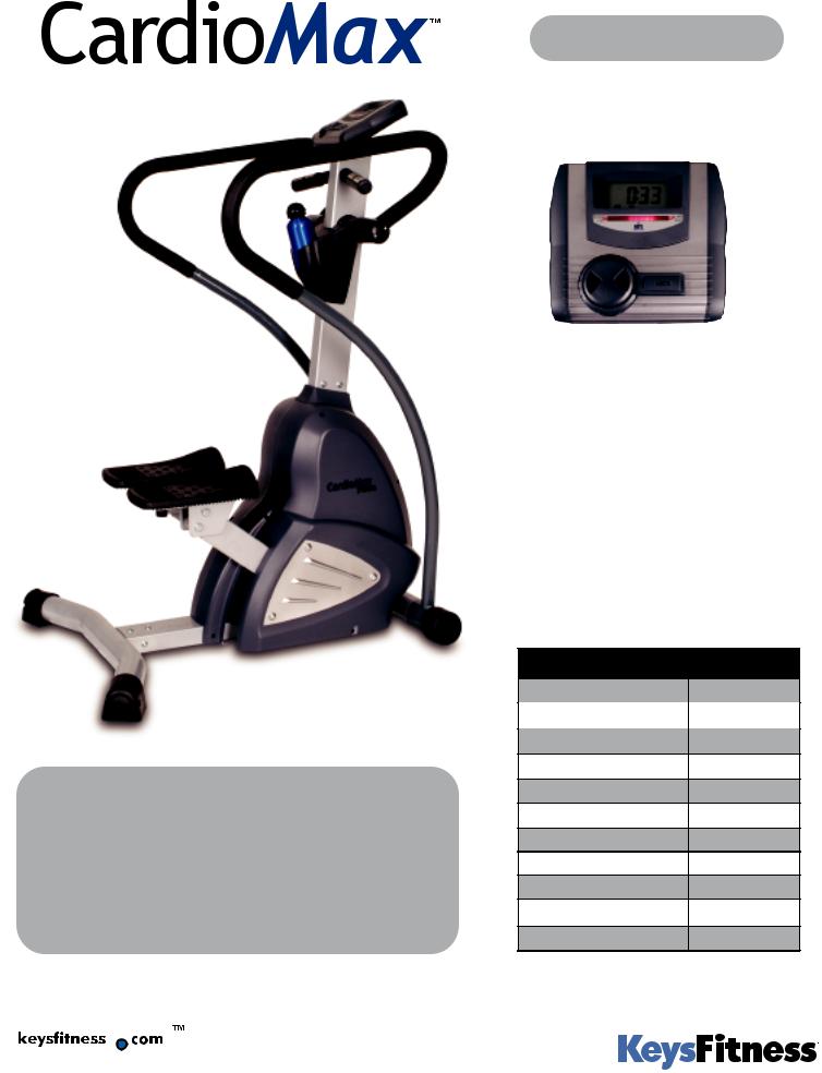 Keys Fitness CardioMax 708S User Manual