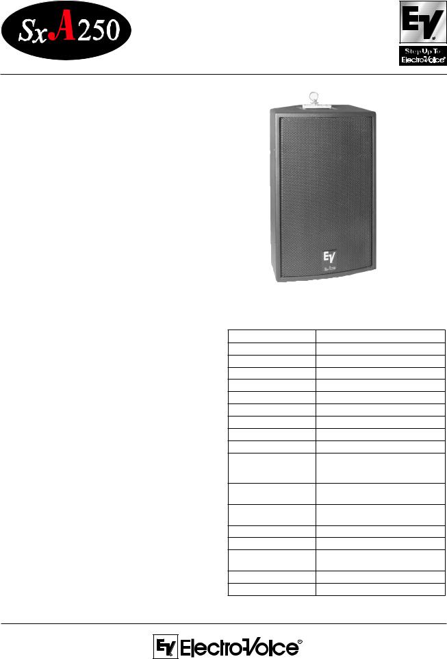 Electro-Voice SxA250 User Manual