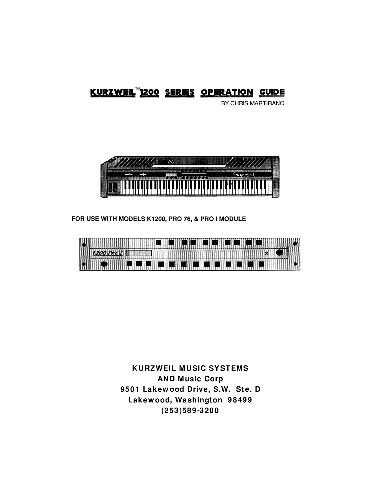 Kurzweil K1200 User Manual