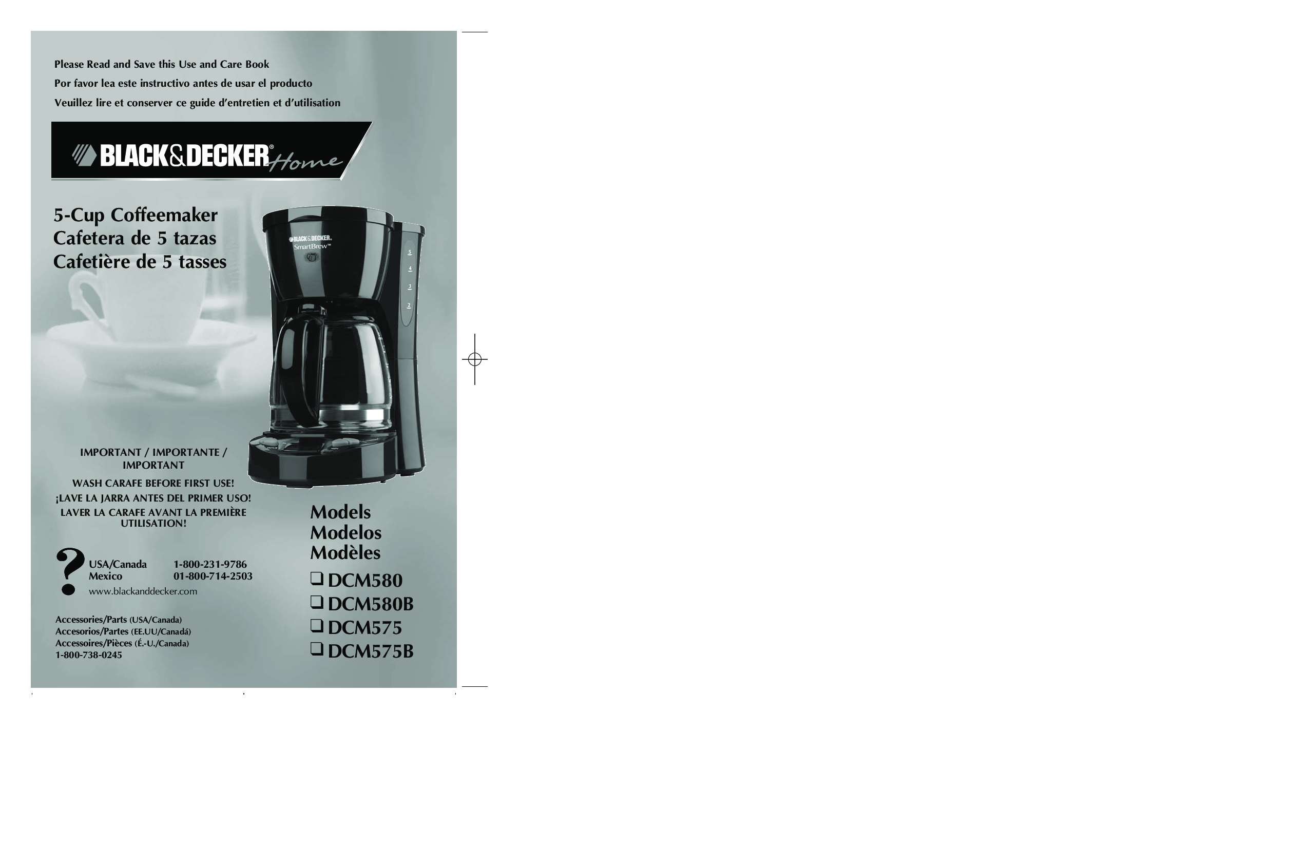 Black & Decker DCM580, DCM575, DCM580B, DCM575B User Manual