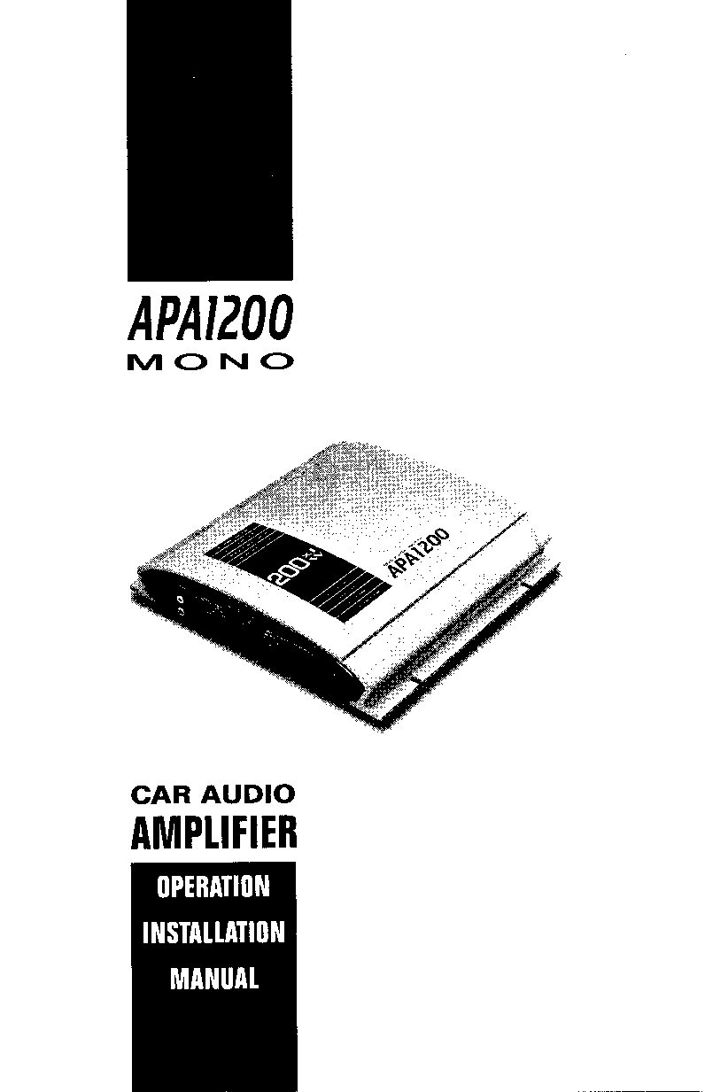 Clarion APA1200 User Manual