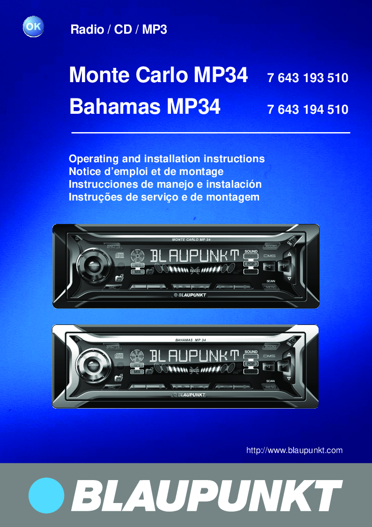 Blaupunkt Bahamas MP34, MP34 User Manual