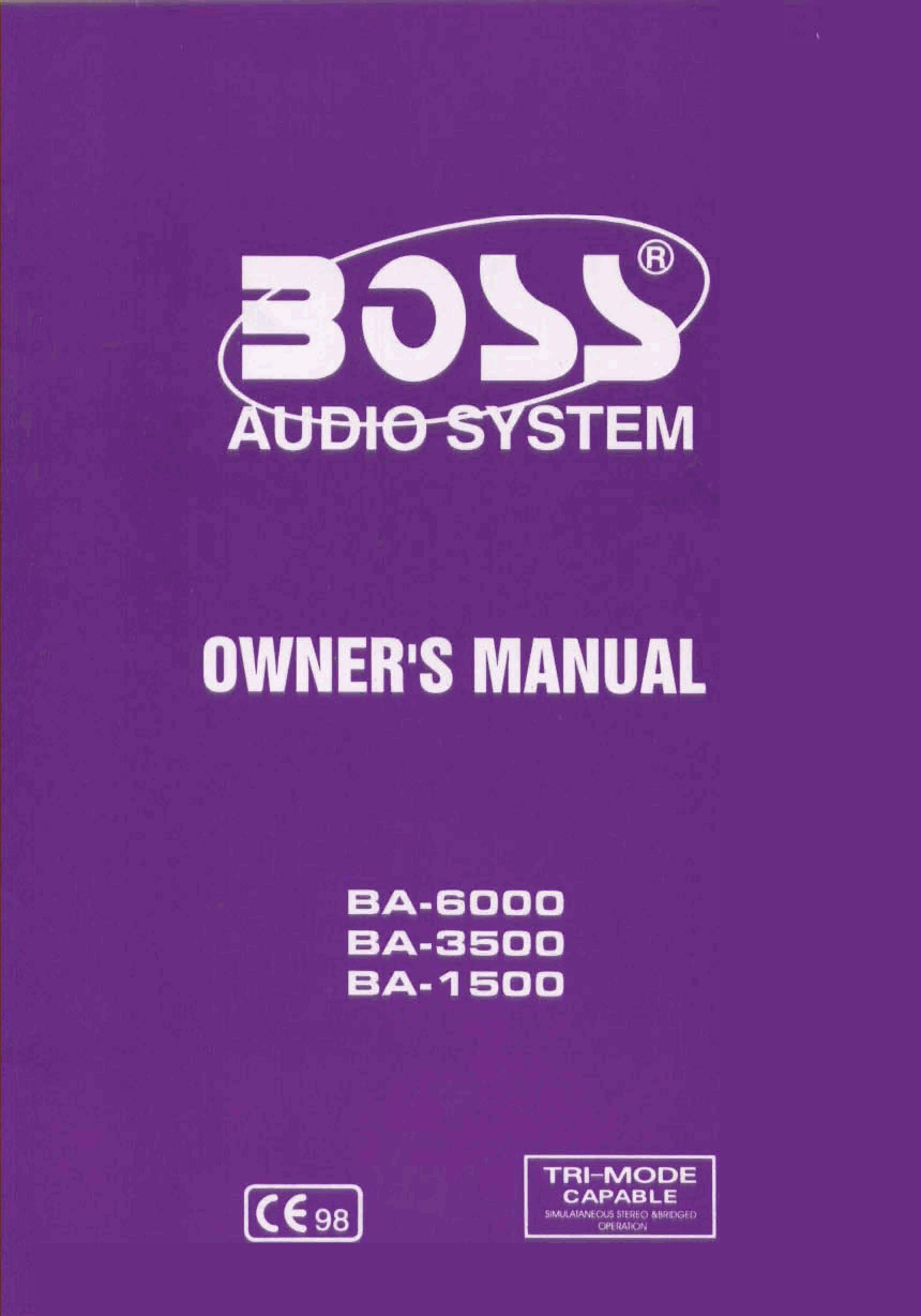 BOSS BA 3500, BA 6000 User Manual