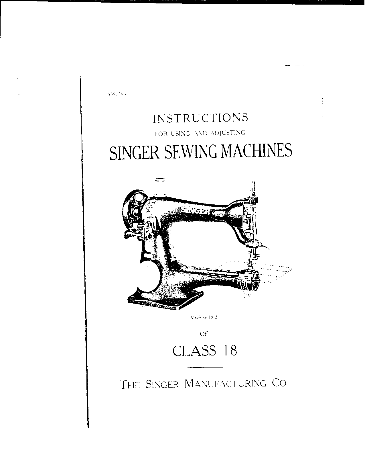 Singer 18-16, 18-17, 18-18, 18-15, 18-7 User Manual