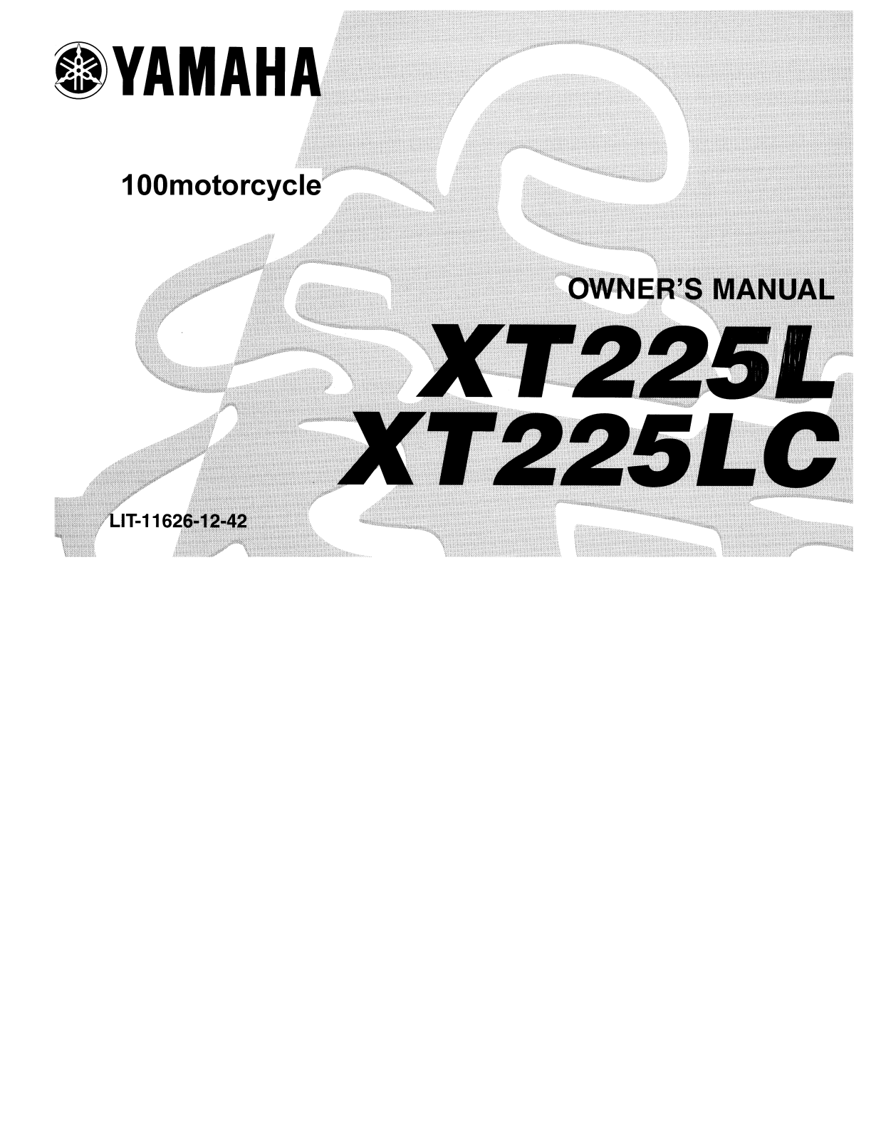 Yamaha XT225 LC, XT225 L User Manual