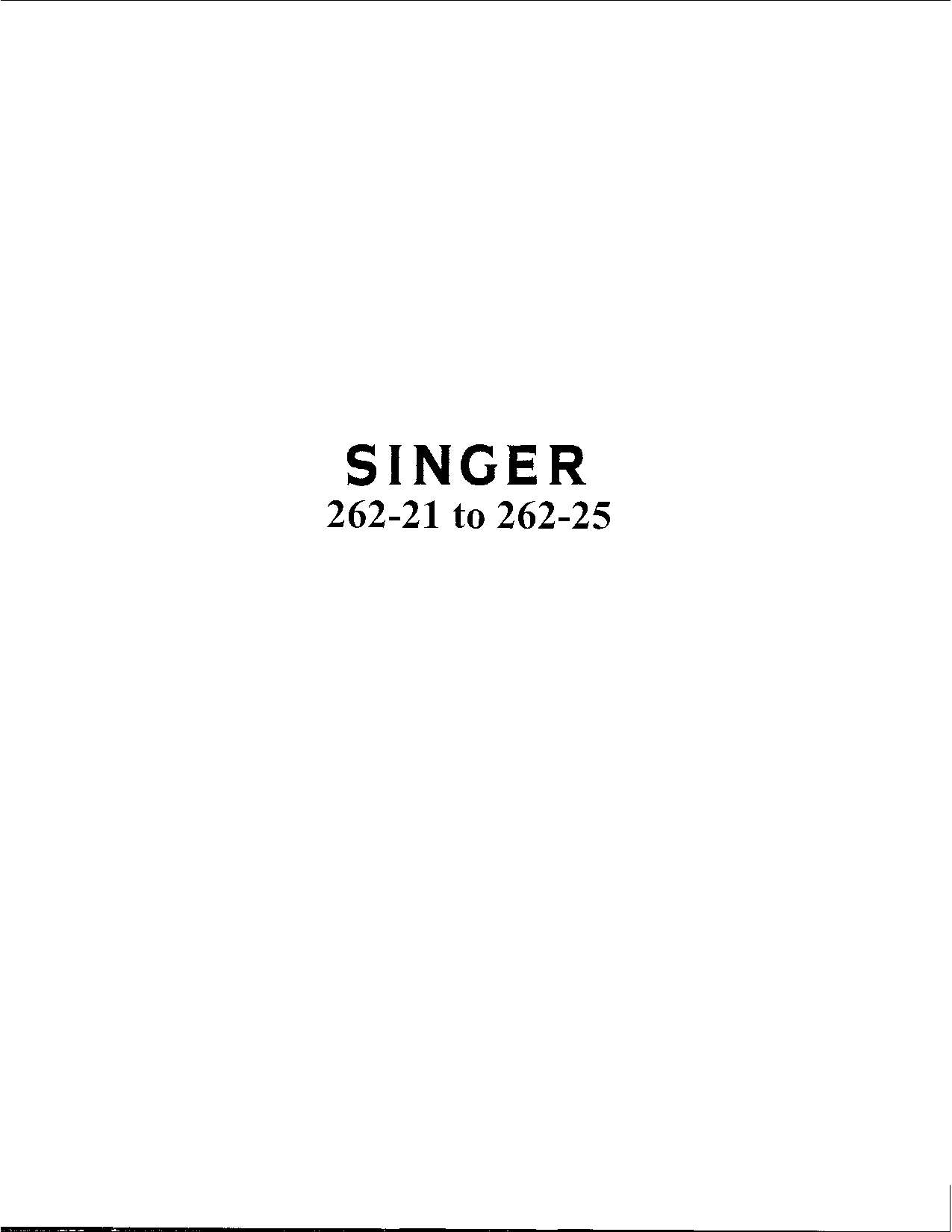 Singer 262-24, 262-23, 262-21, 262-25, 262-22 User Manual