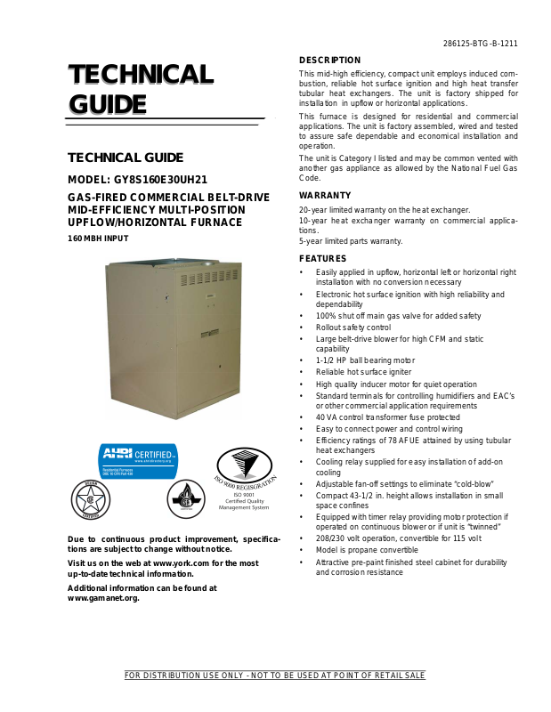 York Commercial Gy S E Technical Guide