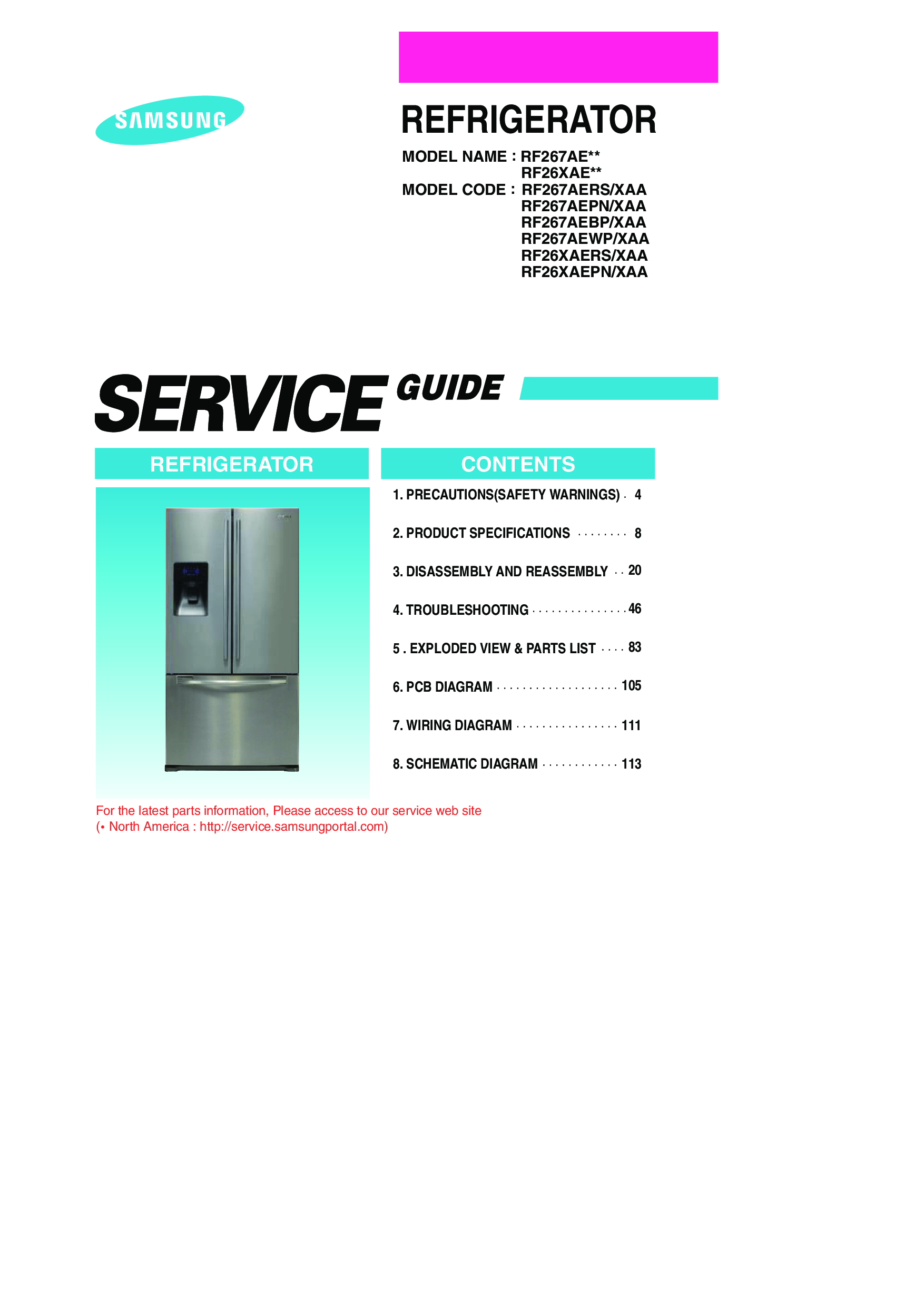 Samsung RF26XAEPN, RF267AERS, RF26XAERS, RF267AEBP, RF267AEWP User Manual