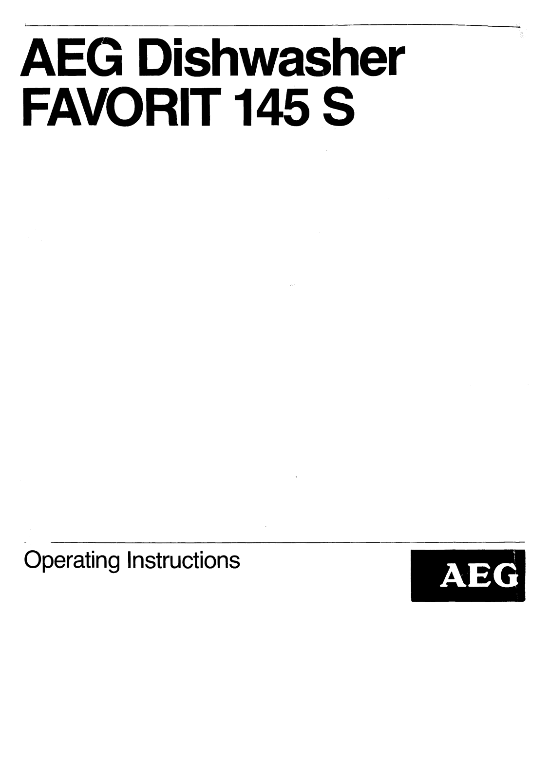 AEG-Electrolux FAVORIT 145 User Manual