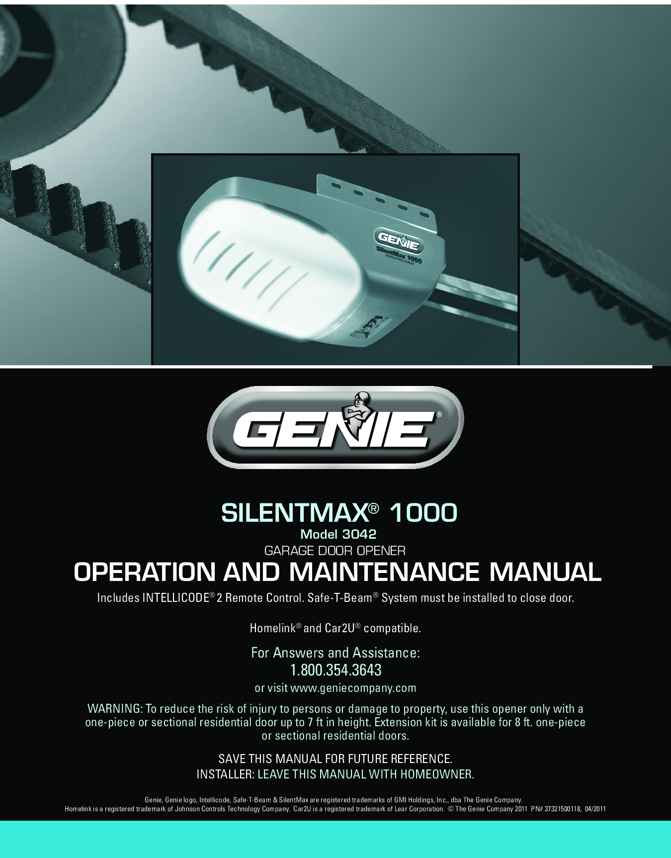 Genie SILENTMAX 1000 3042 User Manual