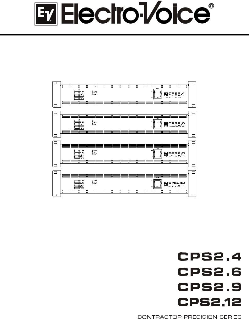Electro-Voice CPS2.12, CPS2.4, CPS2.6, CPS2.9 User Manual