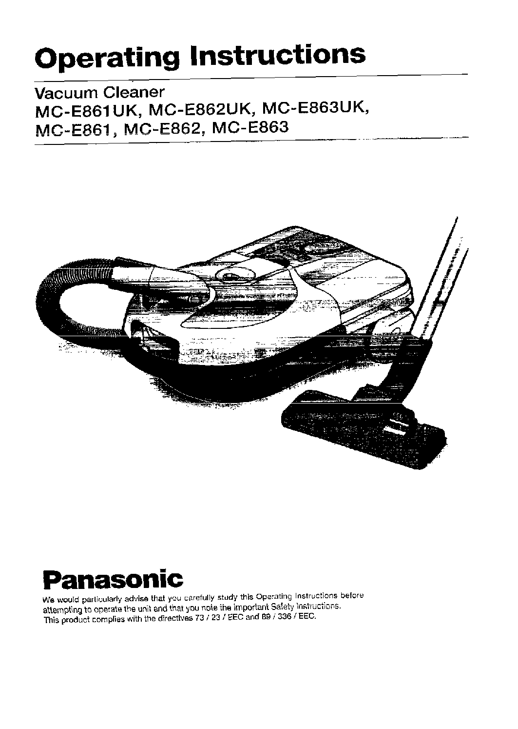 Panasonic MC-E862, MC-E862UK, MC-E861UK, MC-E863UK, MC-E861 User Manual