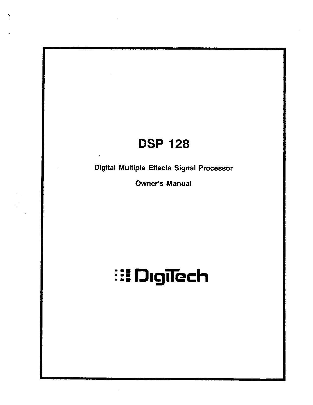 DigiTech DSP128 User Manual