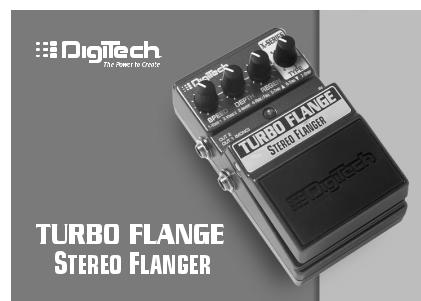 DigiTech TURBO FLANGE User Manual